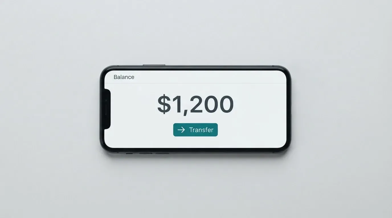 A phone showing a stablecoin transfer screen
