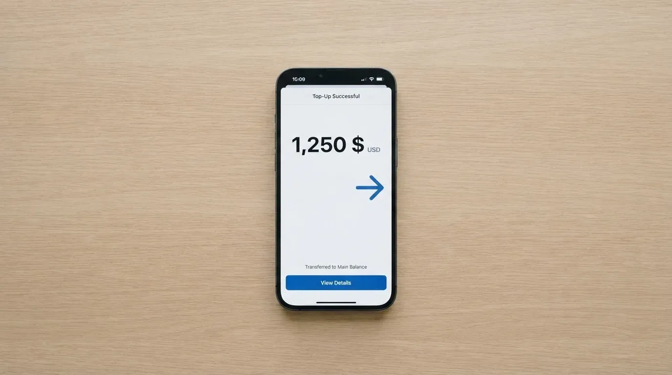 A phone showing a stablecoin transfer screen
