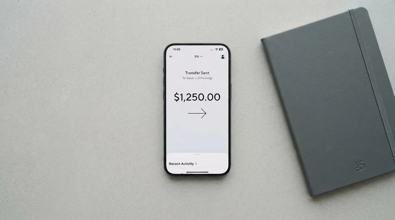 A phone showing a stablecoin transfer screen
