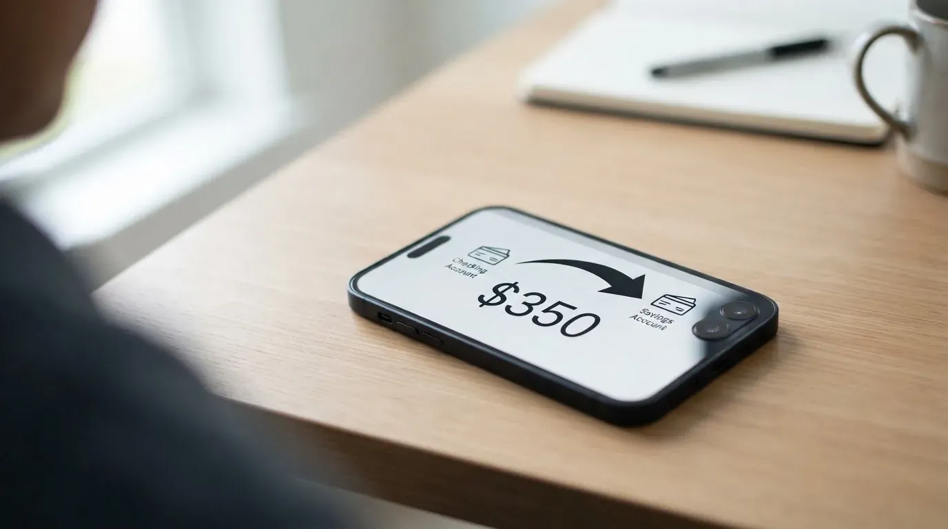 A phone showing a stablecoin transfer screen