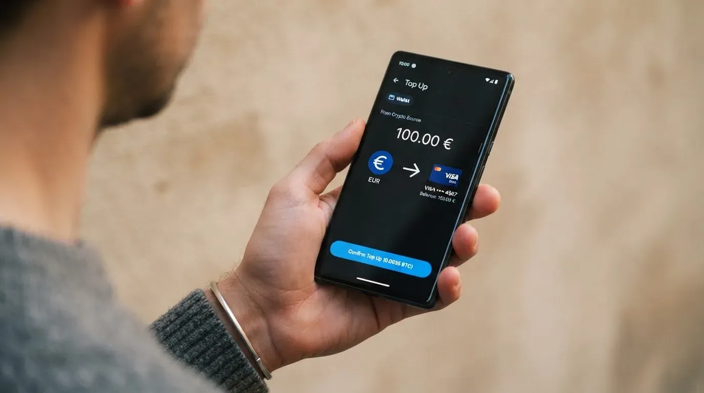 A phone showing a stablecoin transfer screen