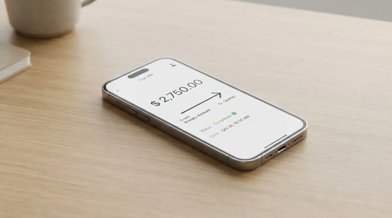 A phone showing a stablecoin transfer screen