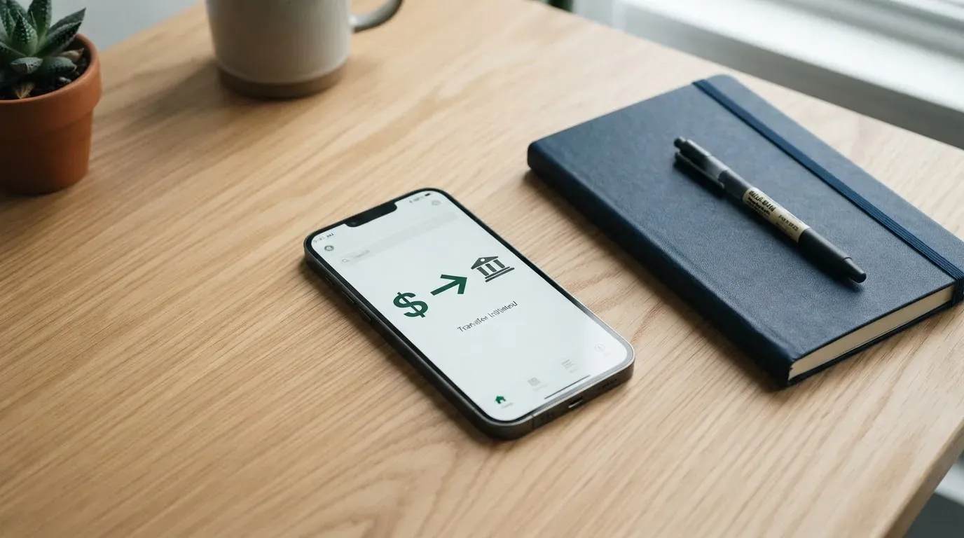 A phone showing a stablecoin transfer screen