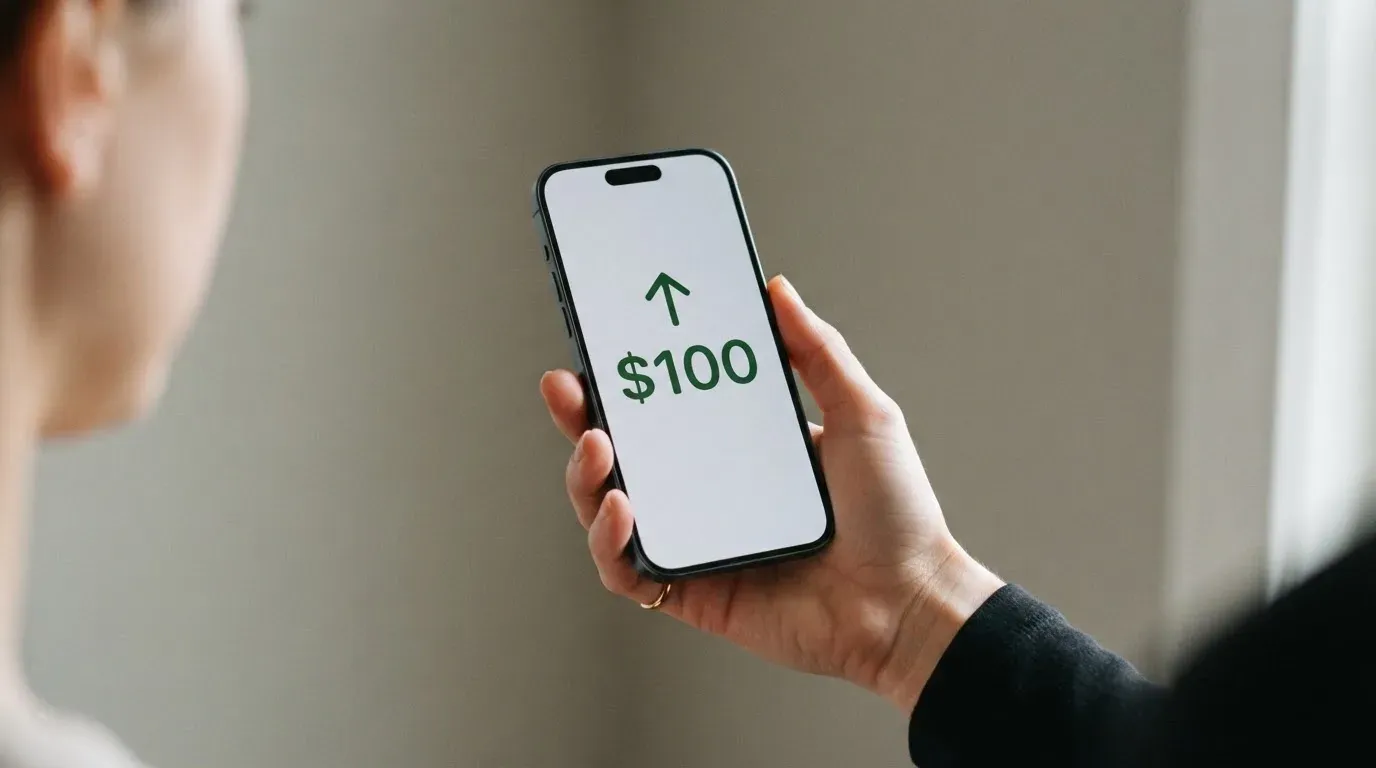 A phone showing a stablecoin transfer screen