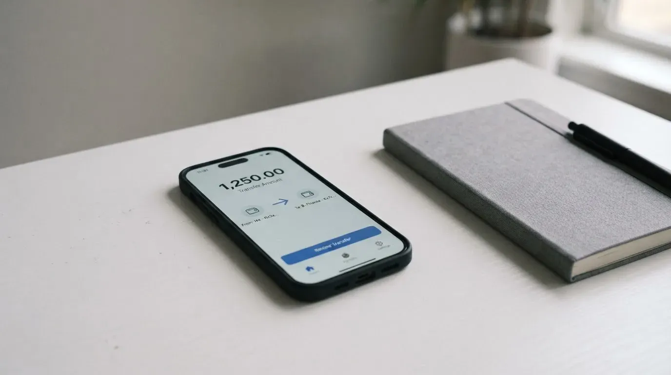 A phone showing a stablecoin transfer screen