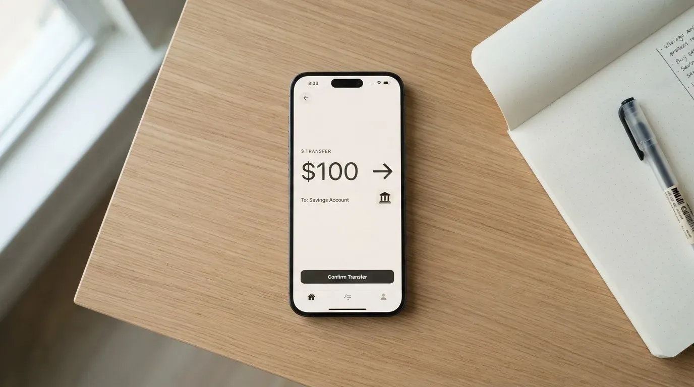 A phone showing a stablecoin transfer screen