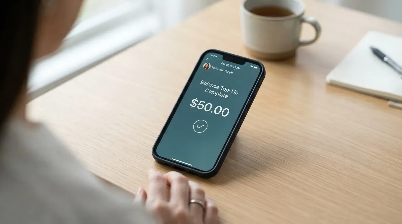 A phone showing a stablecoin transfer screen