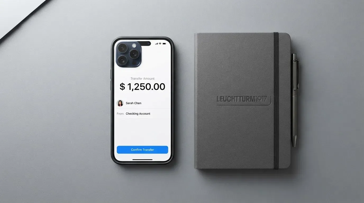A phone showing a stablecoin transfer screen