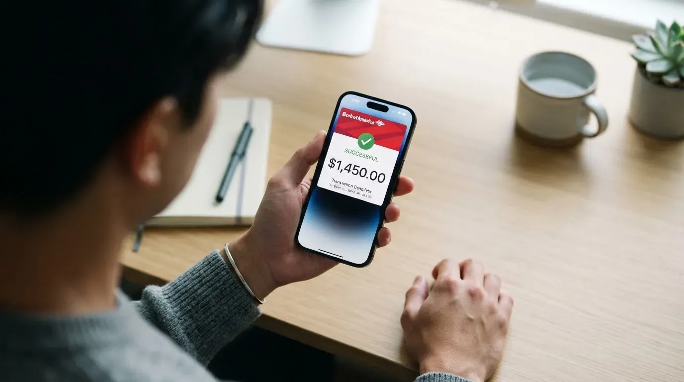 A phone showing a stablecoin transfer screen