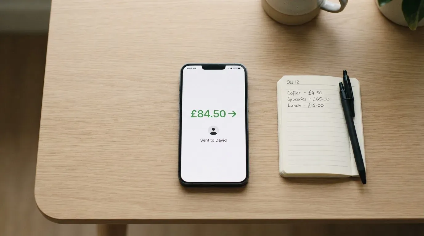 A phone showing a stablecoin transfer screen