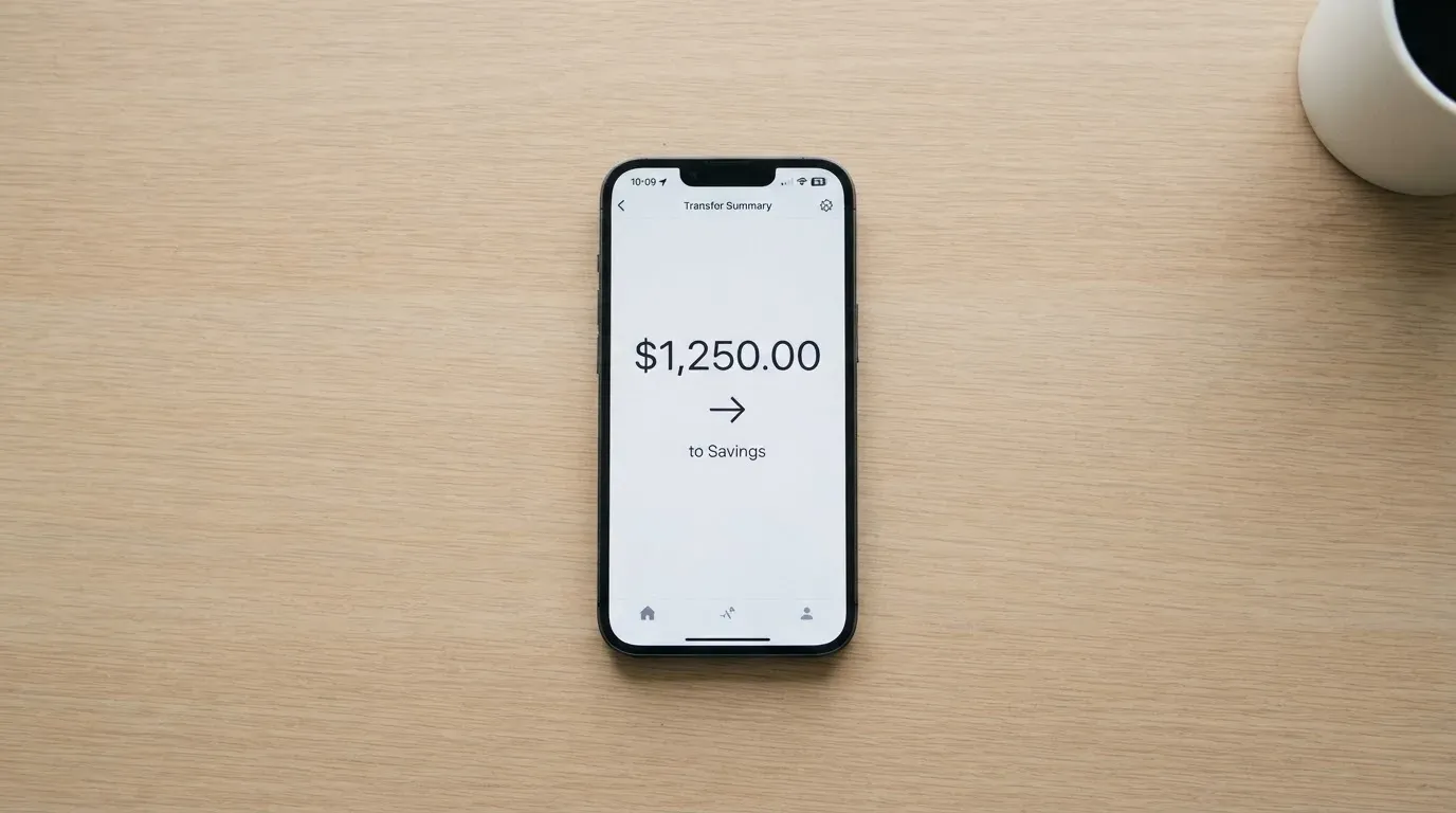A phone showing a stablecoin transfer screen