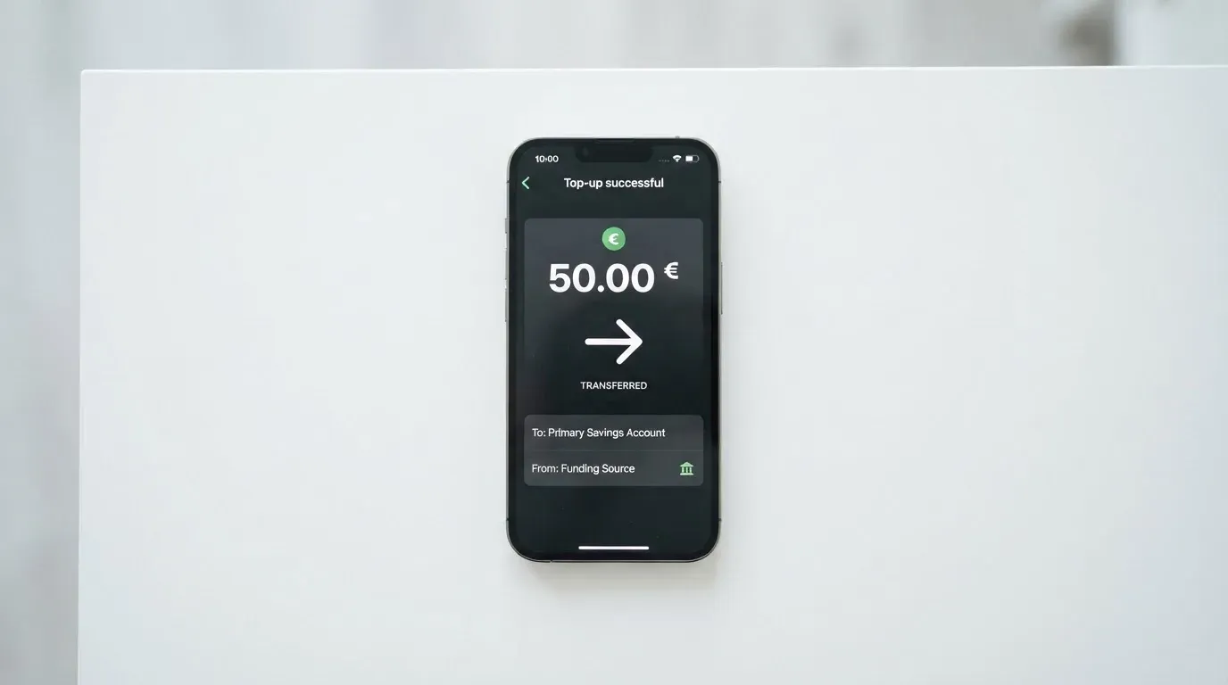 A phone showing a stablecoin transfer screen