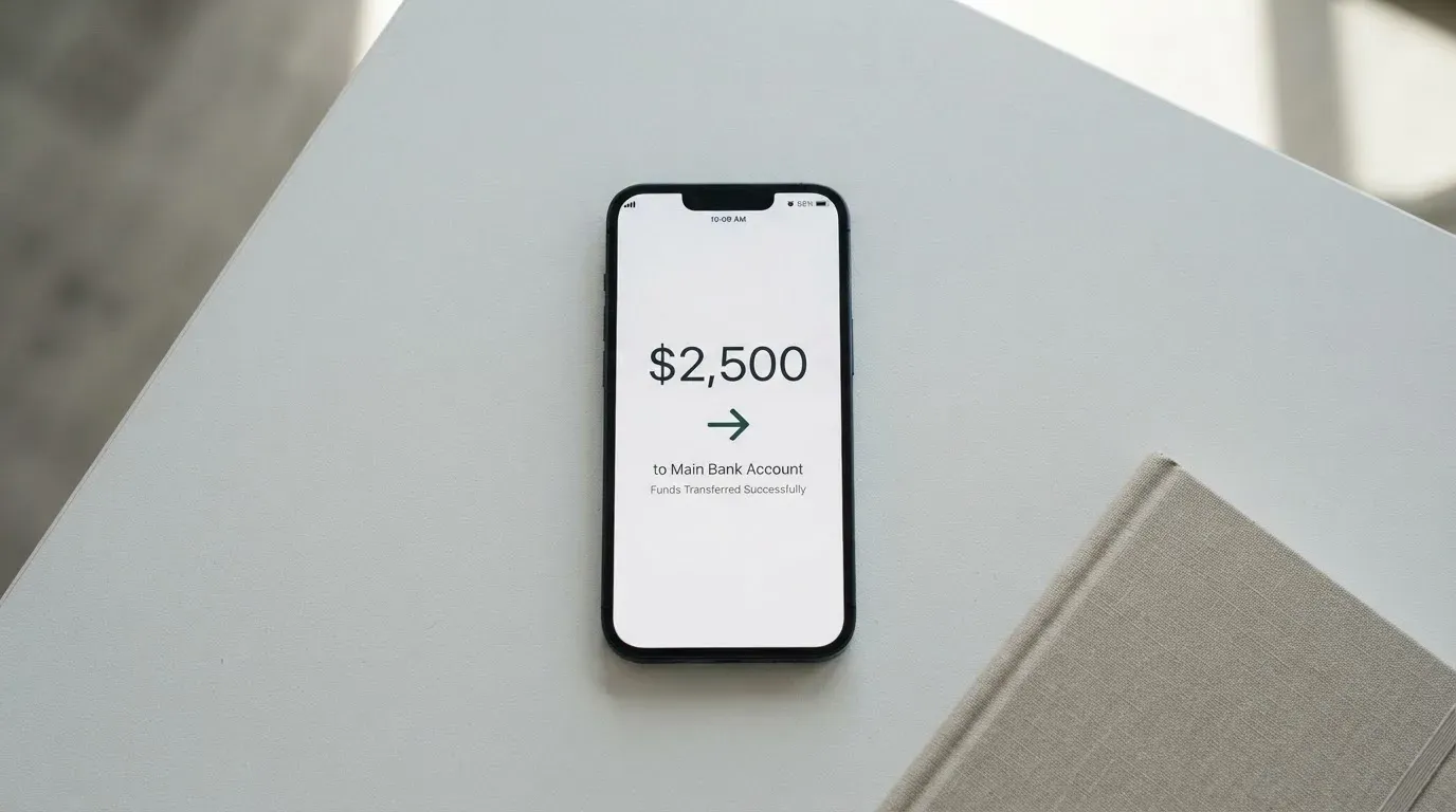 A phone showing a stablecoin transfer screen