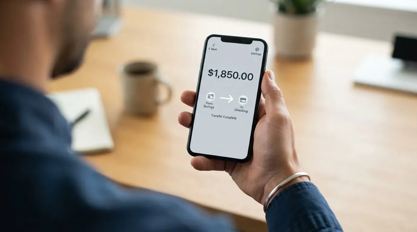A phone showing a stablecoin transfer screen