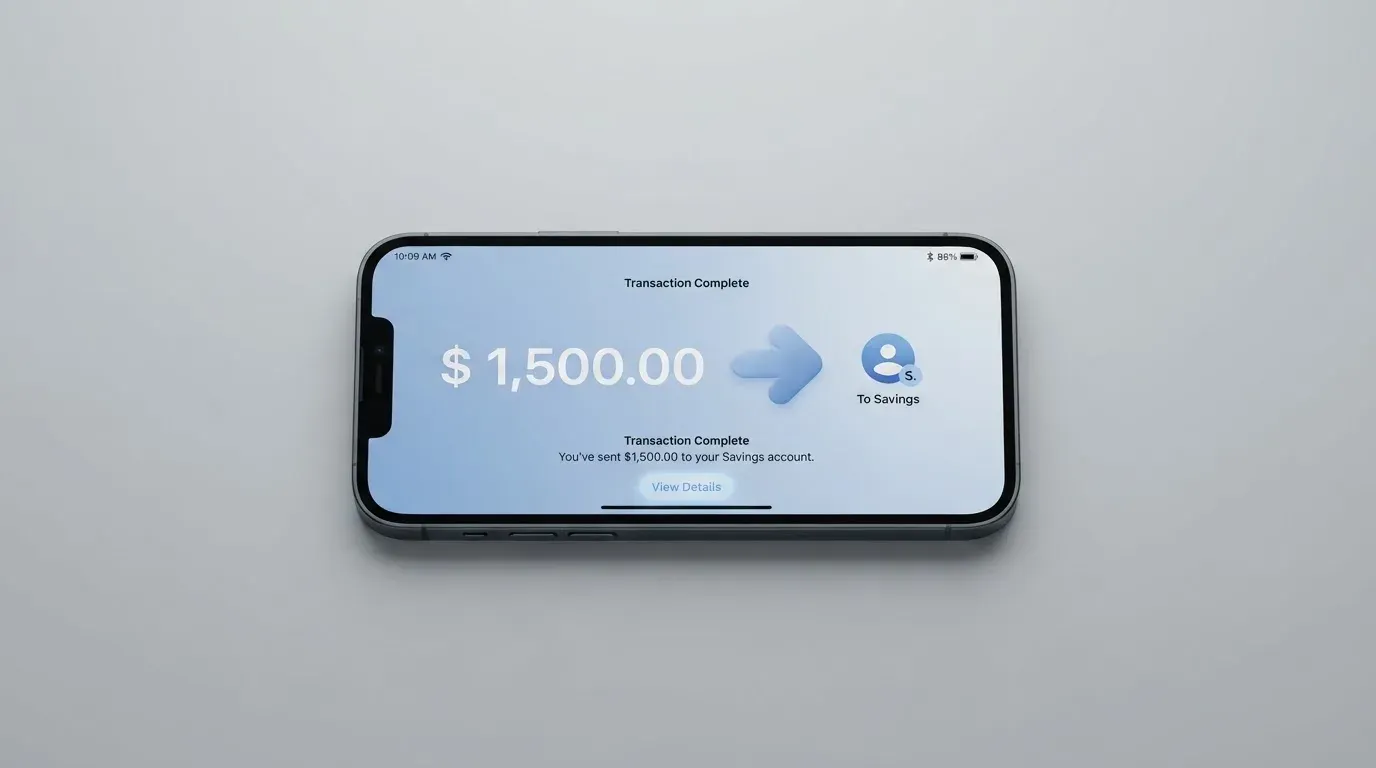 A phone showing a stablecoin transfer screen