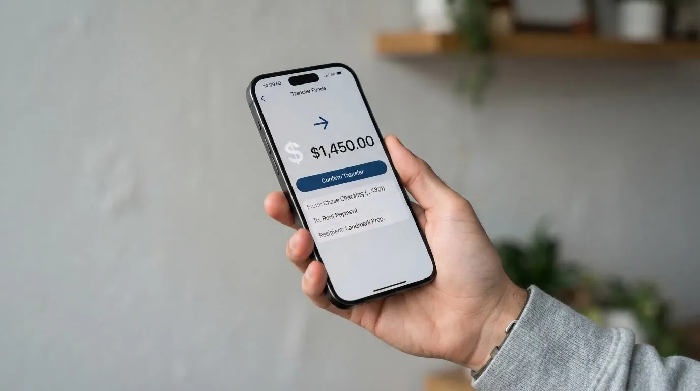 A phone showing a stablecoin transfer screen