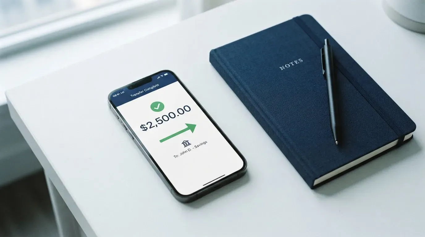 A phone showing a stablecoin transfer screen