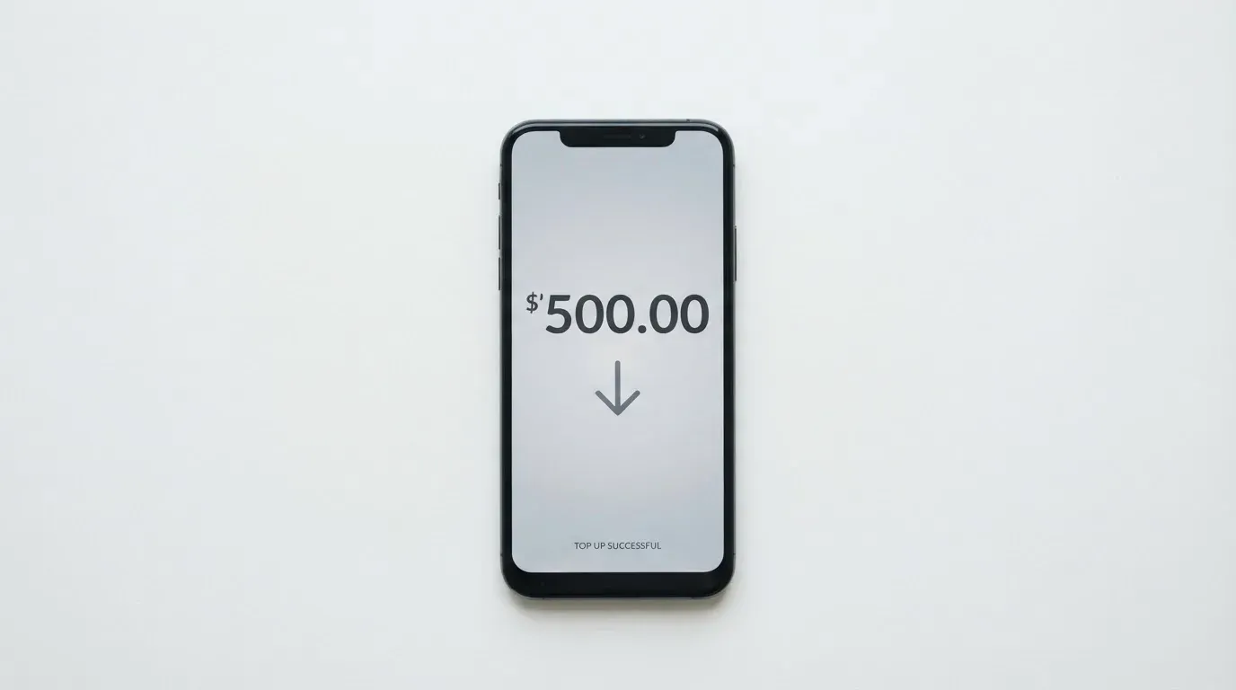 A phone showing a stablecoin transfer screen