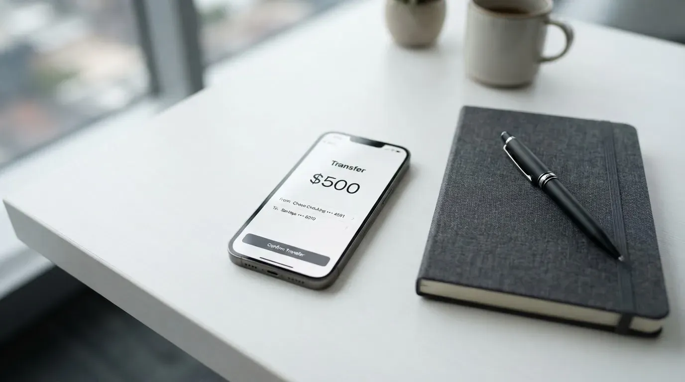 A phone showing a stablecoin transfer screen