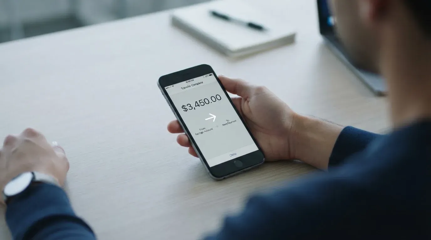 A phone showing a stablecoin transfer screen