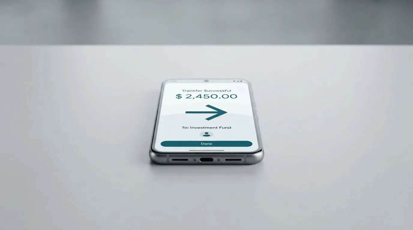 A phone showing a stablecoin transfer screen