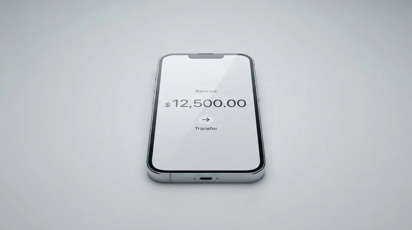 A phone showing a stablecoin transfer screen