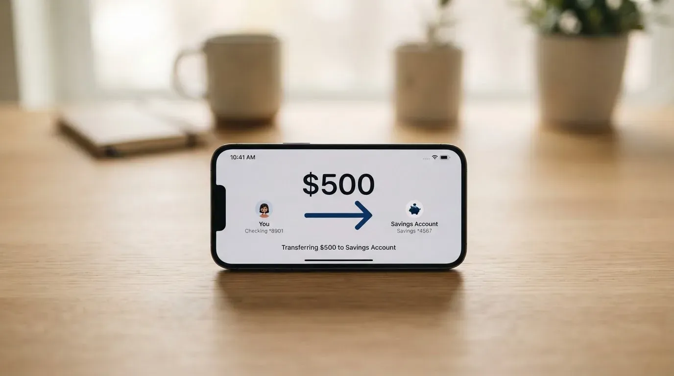 A phone showing a stablecoin transfer screen