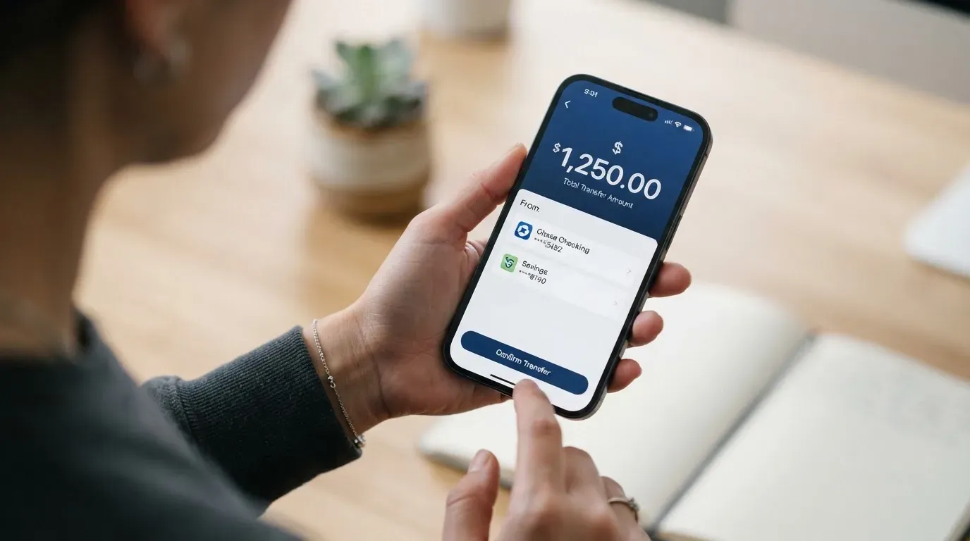 A phone showing a stablecoin transfer screen